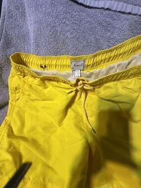 Forever 21 Men's Yellow Drawstring Swim Trunks